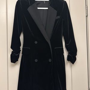Black velvet blazer dress
